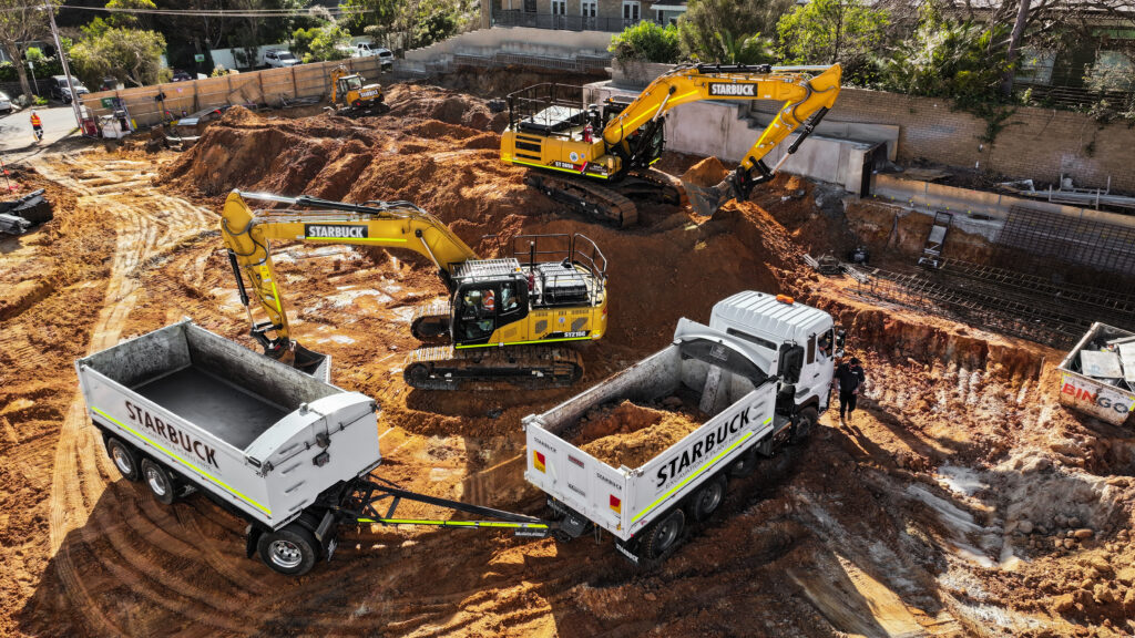 SANY excavators on STARBUCK groups construction site